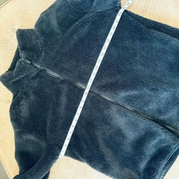 Victoria’s Secret PINK Black Sherpa NWT full zip soft teddy jacket mock neck poc - Picture 8 of 11